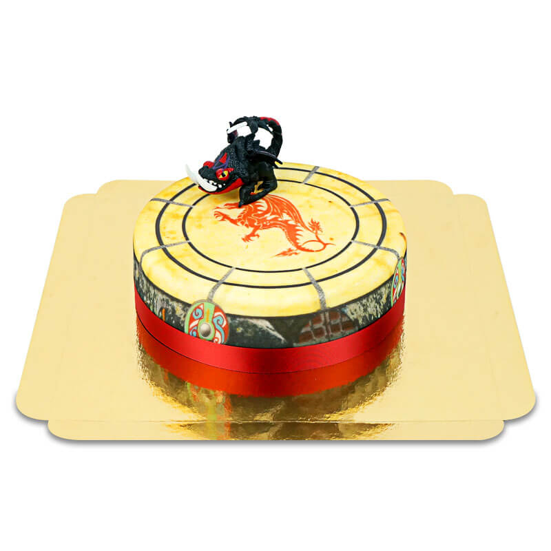 Dragons on a single-tier cake