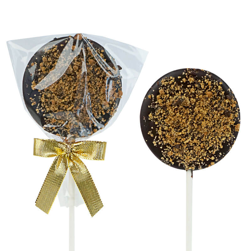 Lollipops with dark chocolate & cookie crumble (10 pieces)