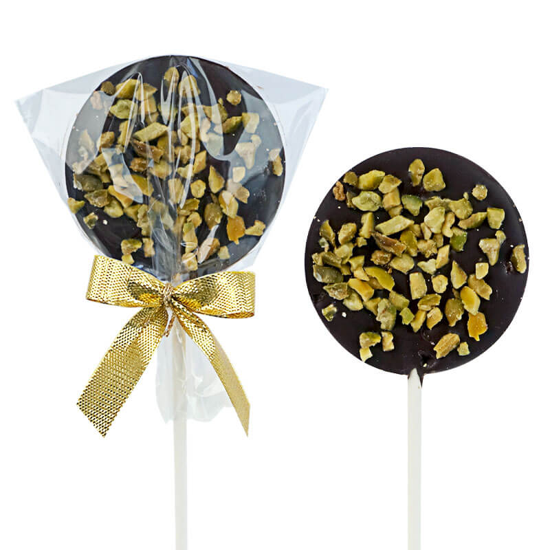 Dark chocolate & pistachio lollipops (10 pieces)
