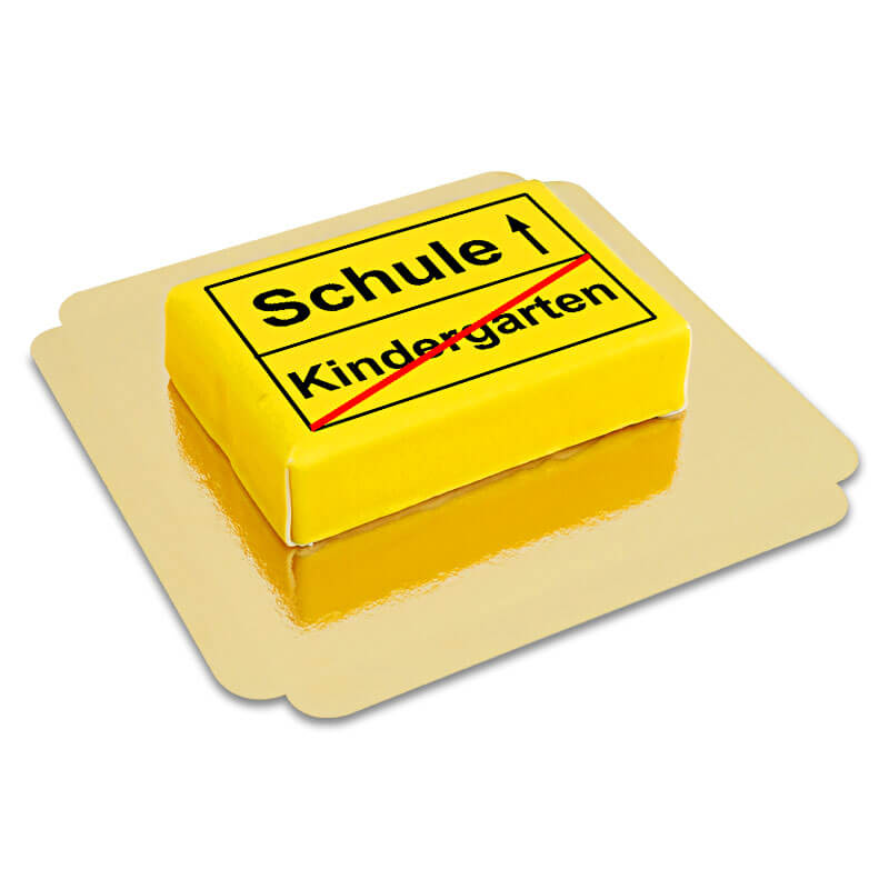 Square road sign cake for first day at school