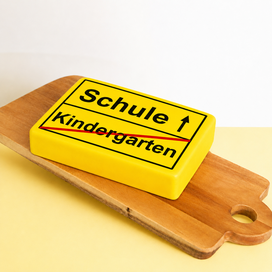 Eckige Straßenschild-Torte Einschulung