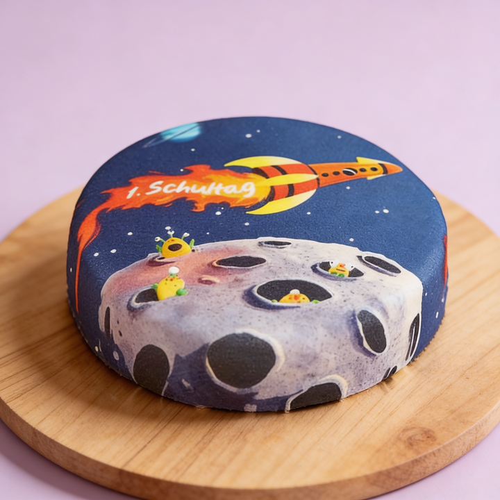 First Day at School Cake: Space "Rocket Launch"