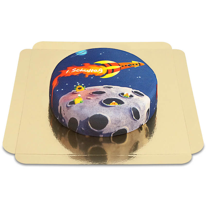 First Day at School Cake: Space "Rocket Launch"