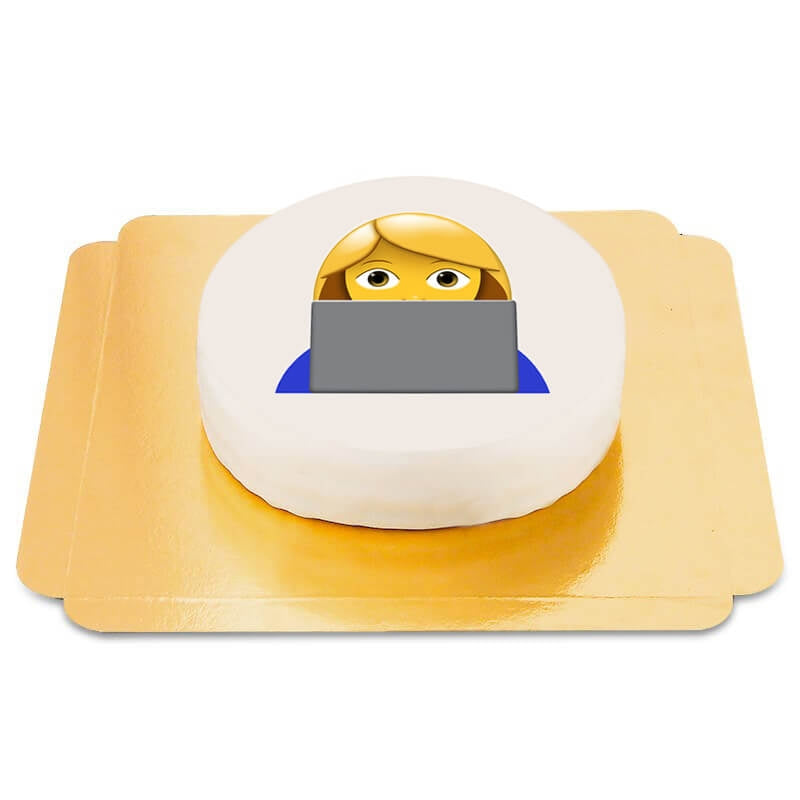 Girl at the PC Emoji Cake