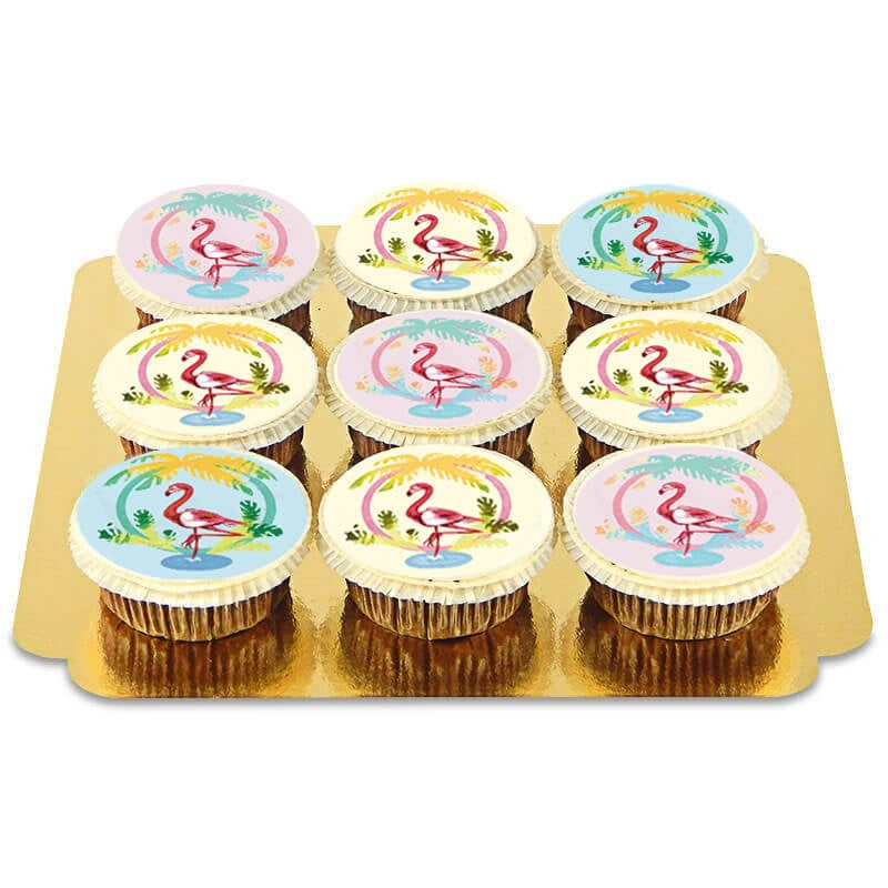 Flamingo Cupcakes, 9 pieces