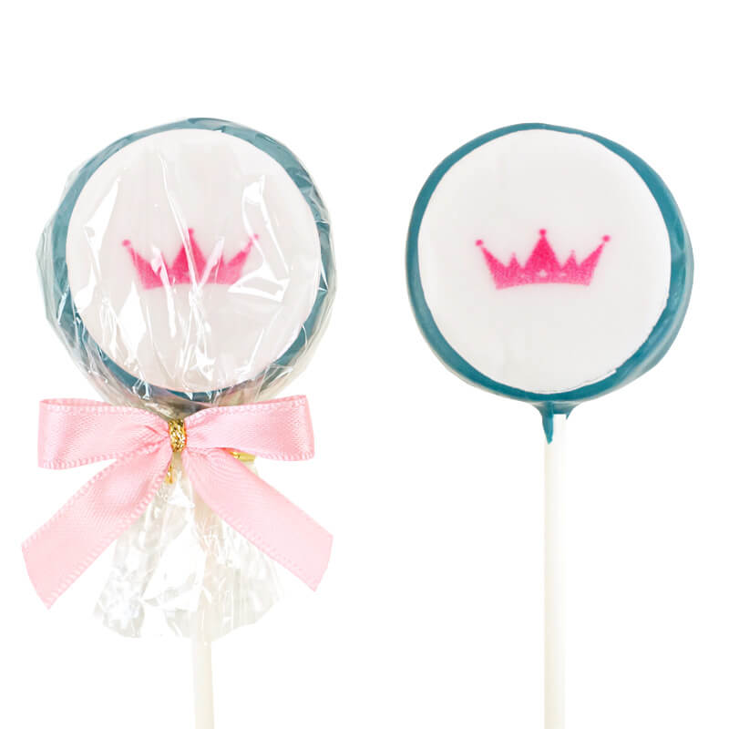 Single-colour colourful Flatpops with logo (12 pieces)