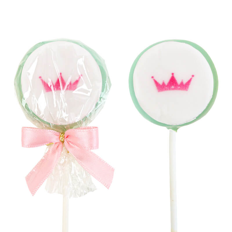 Single-colour colourful Flatpops with logo (12 pieces)