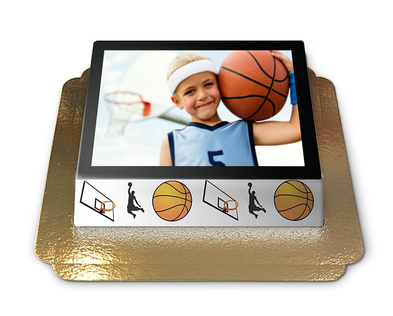 Photo cake in a basketball design