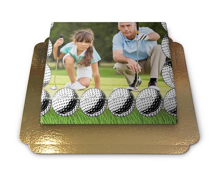 Photo cake in a golf design