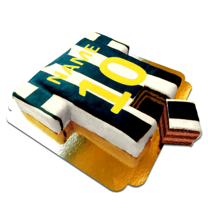 Football shirt cake, vertical stripes – various colours