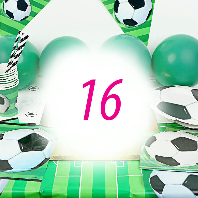 Football party set for 16 people – without cake
