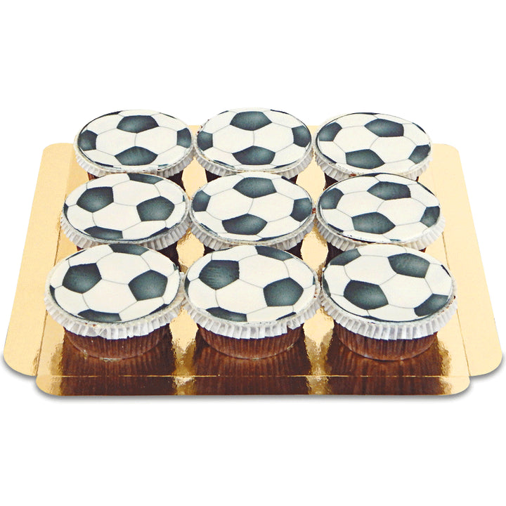 Football cupcakes, 9 pieces