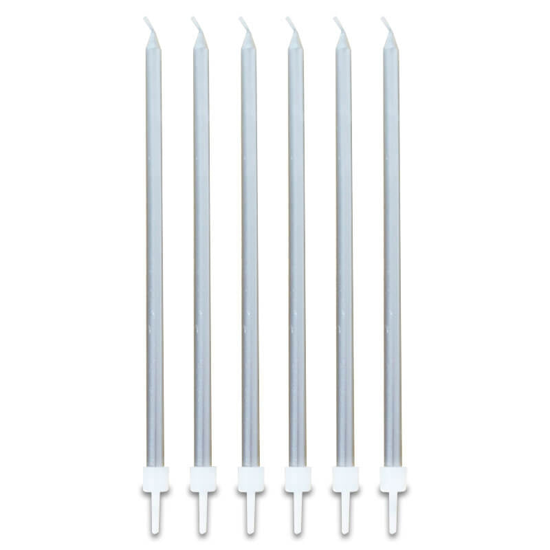 Silver stick candles (16 pieces)
