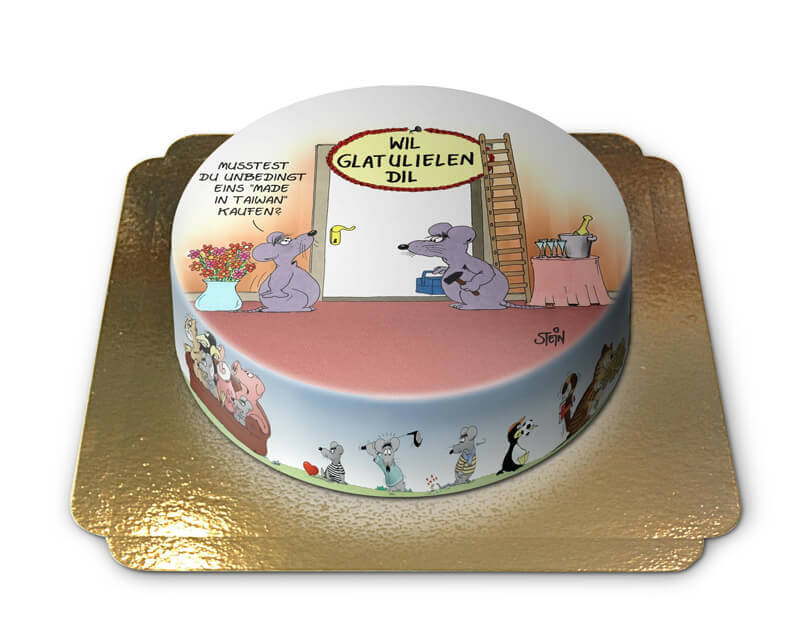 Birthday cake with spelling mistakes – Uli Stein