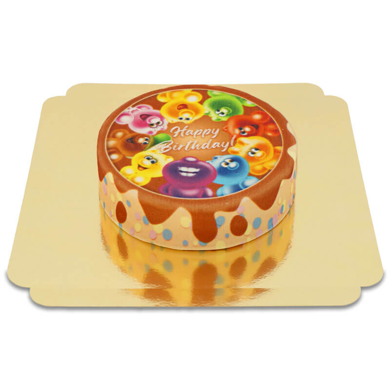 Gelini Cake - Happy Birthday Brown