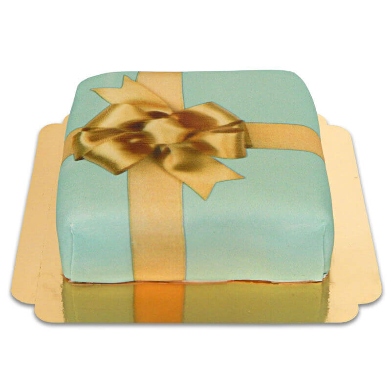 Green gift cake