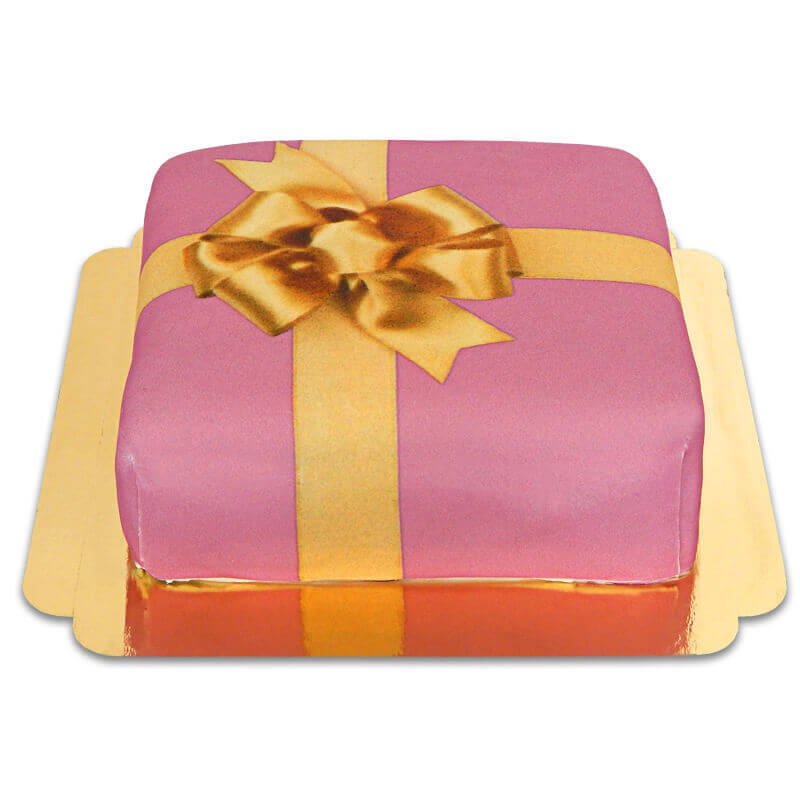 Pink gift cake
