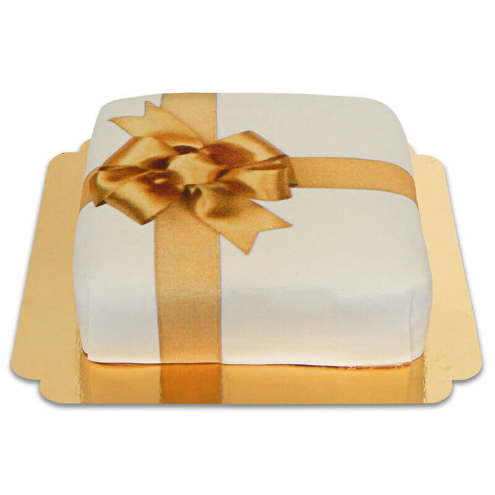 White gift cake