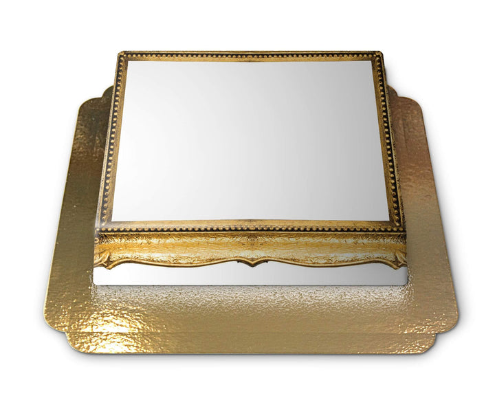 Photo cake with a golden wooden frame