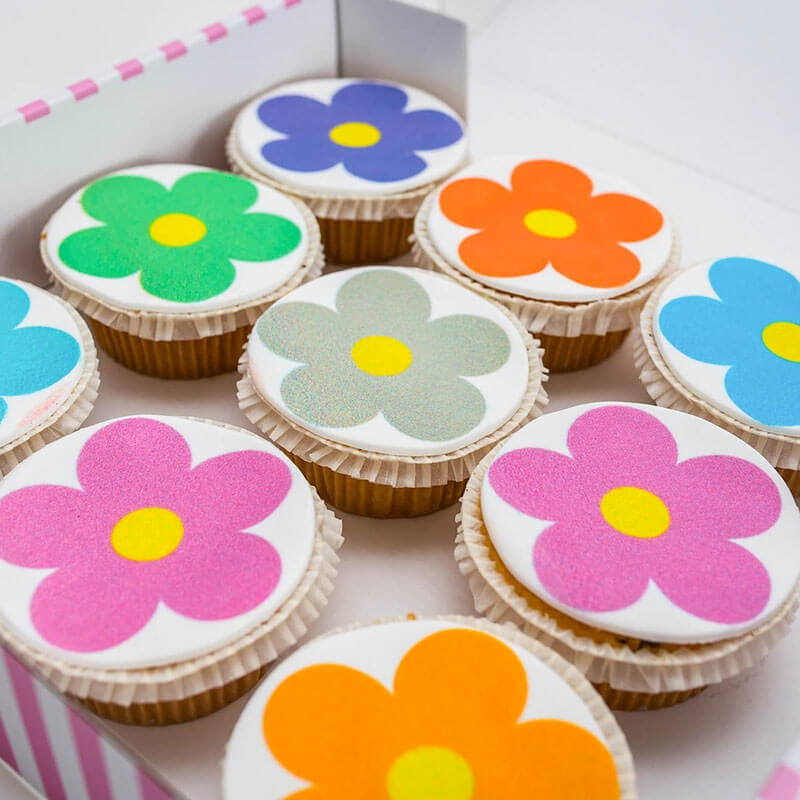 Flower Power Cupcakes, 9 pieces