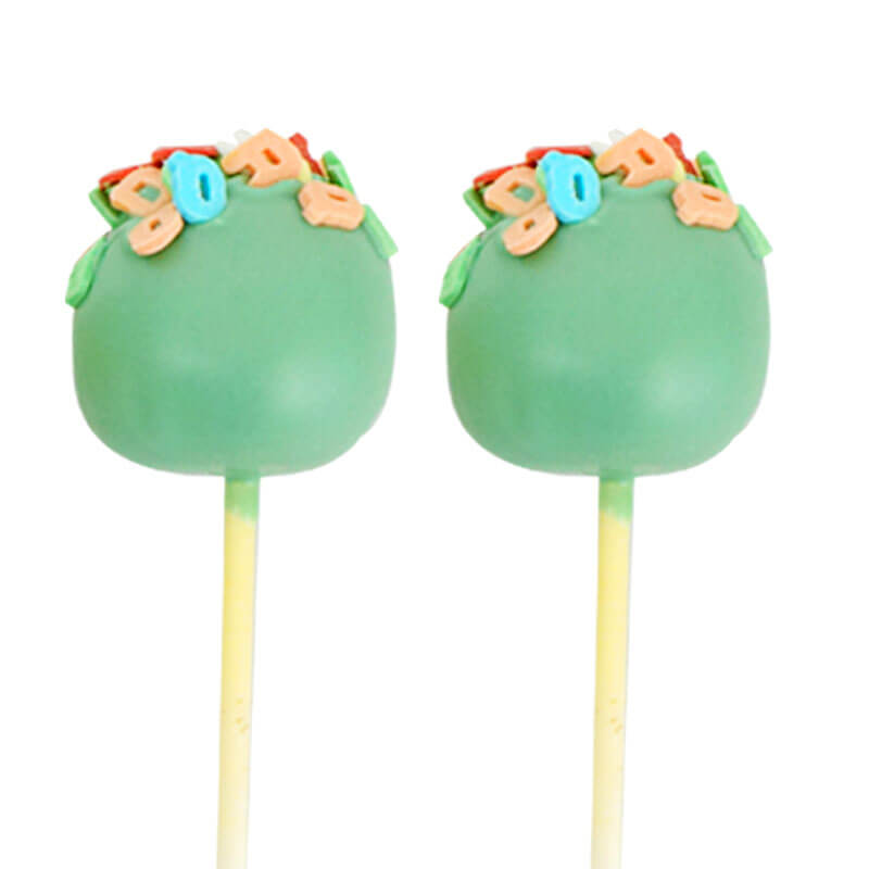 Green letter cake pops (12 pieces)