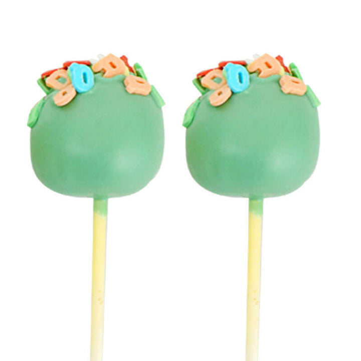 Green letter cake pops (12 pieces)