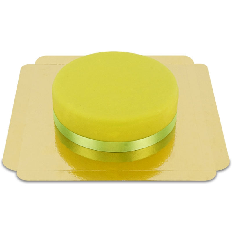 Green cake with cake ribbon