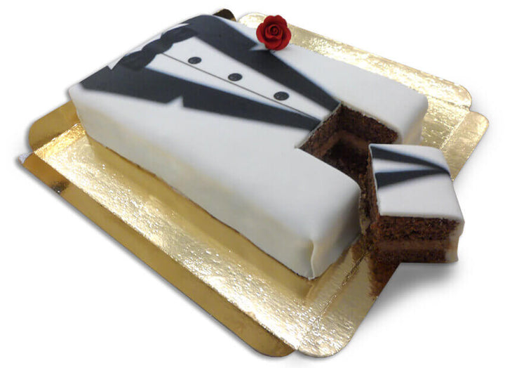 Groom's Cake: Black and White Tuxedo