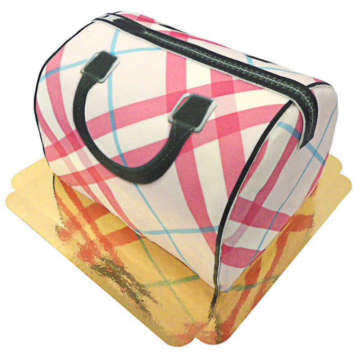 Handbag cake with pattern, pink