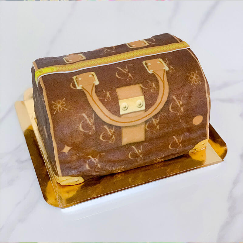 Handbag Cake VG, brown with beige details