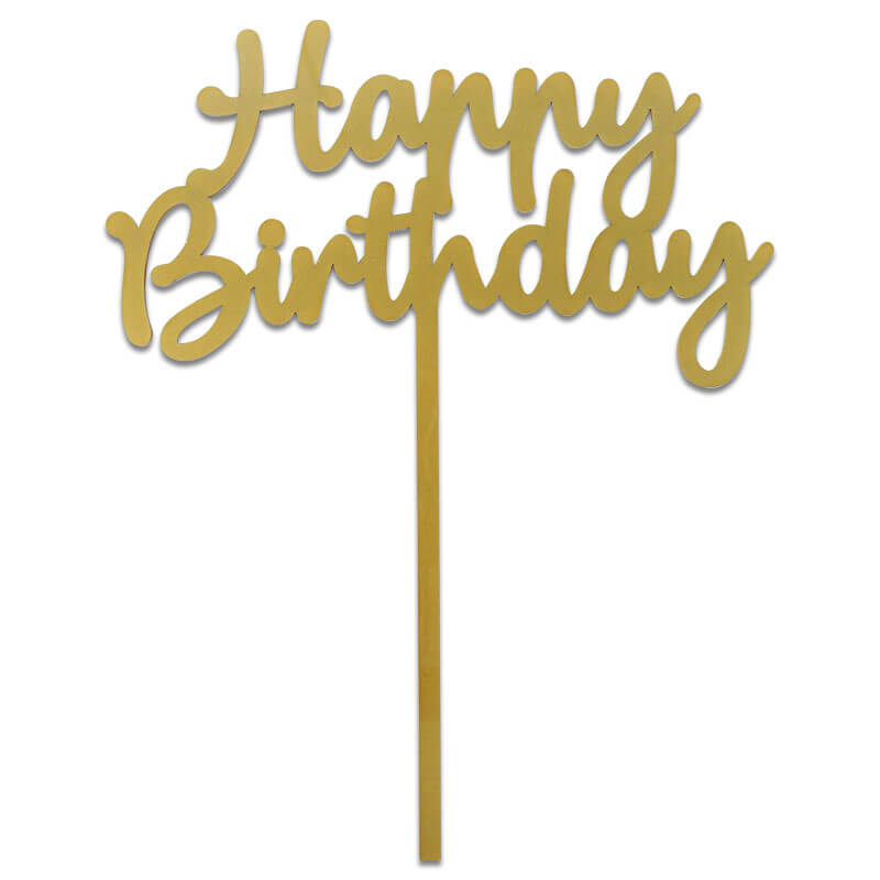 Happy Birthday Gold Cake Topper