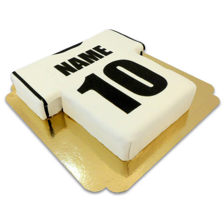 Football shirt cake, white and black