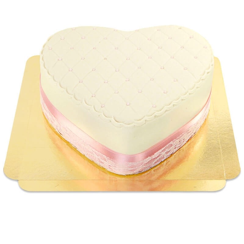 Heart-shaped wedding cake
