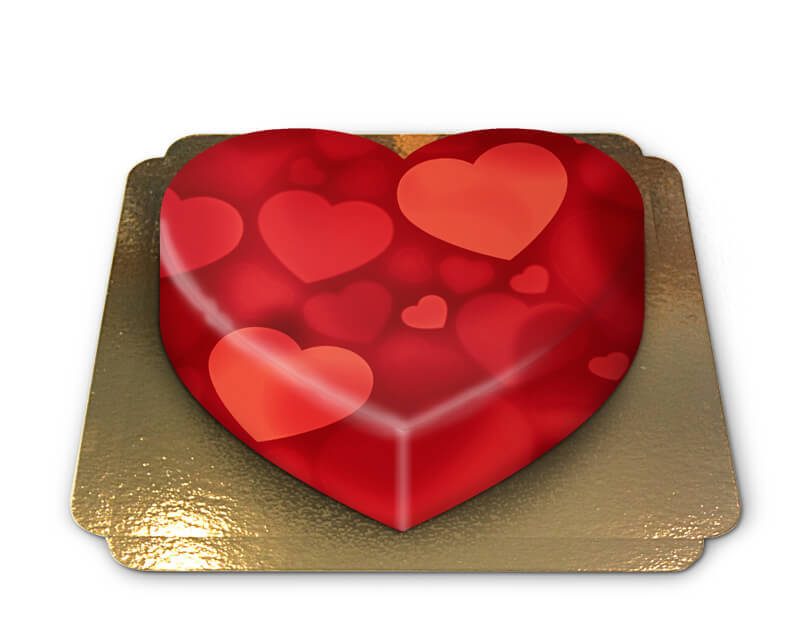 Heart-shaped cake