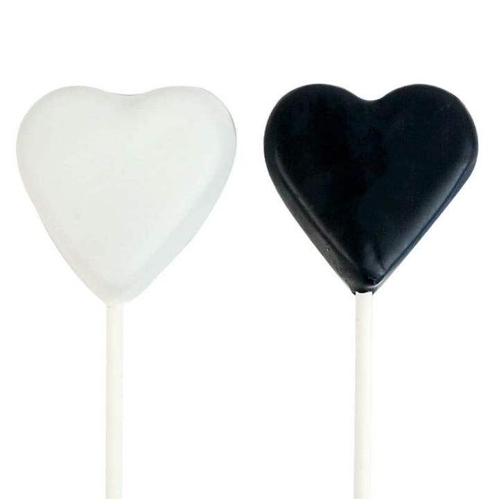 Heart-shaped cake pops with light and dark chocolate