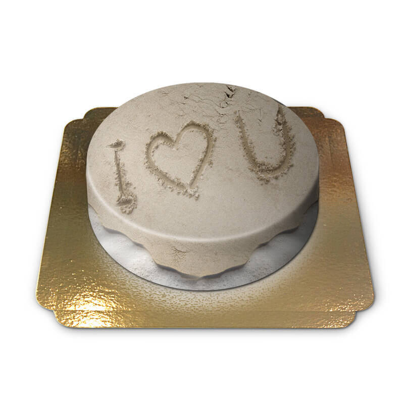 I Love You on the Beach Cake