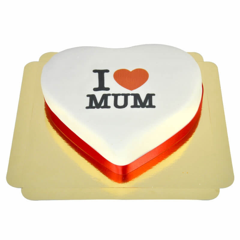 I Love Mum Heart Cake