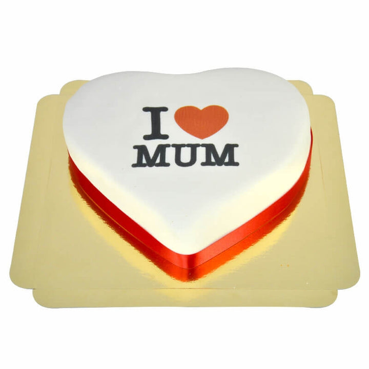 I Love Mum Heart Cake