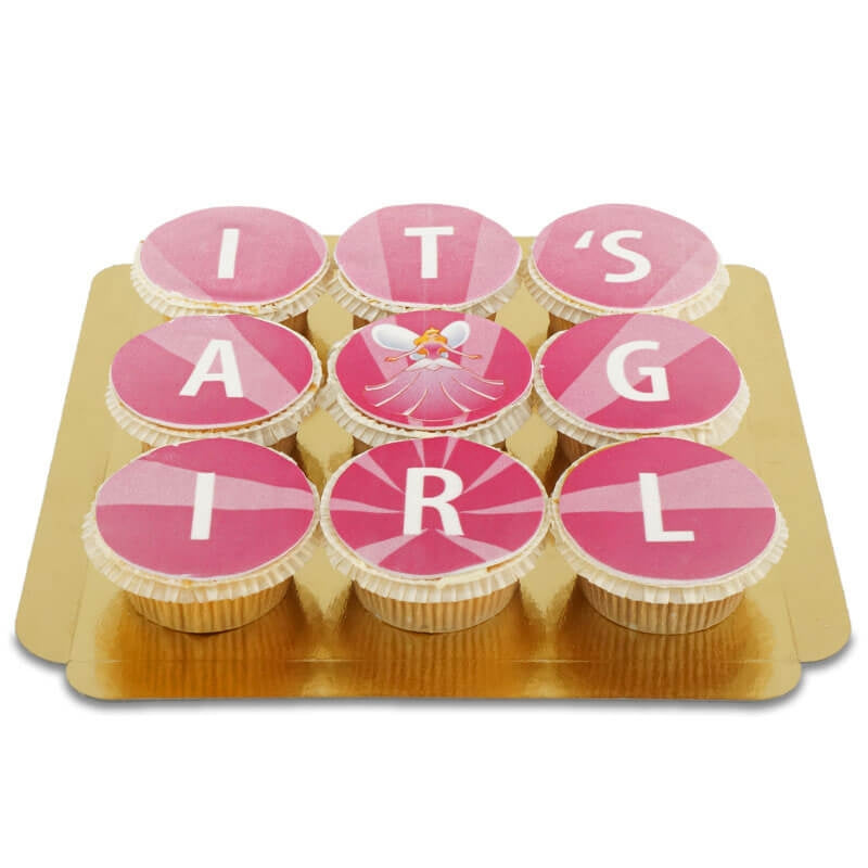It's a girl cupcakes, 9 pieces