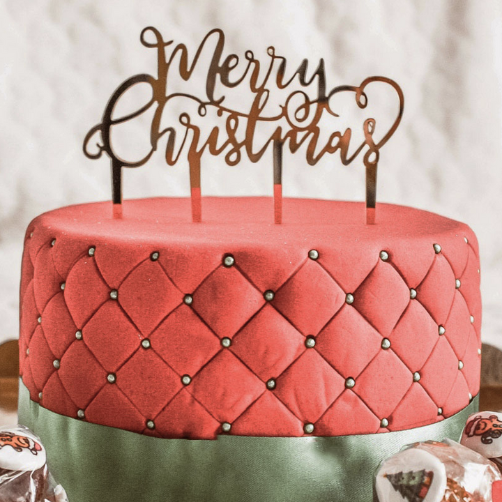 Merry Christmas cake topper