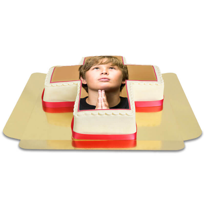 Cross photo cake, various colours