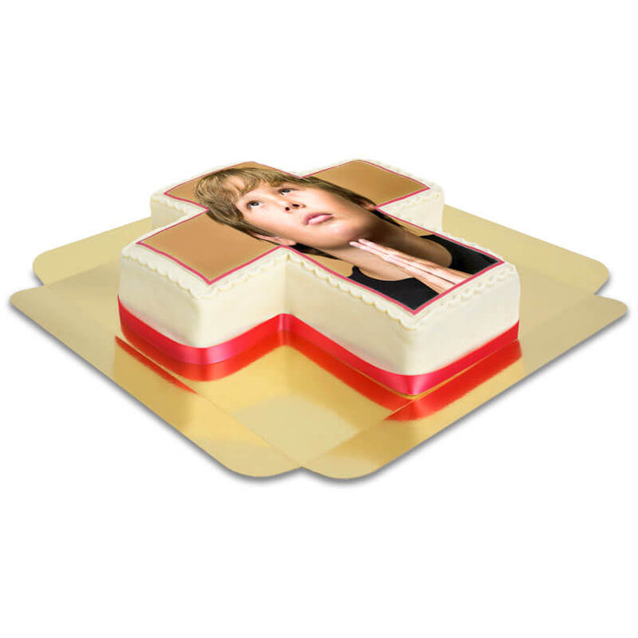 Cross photo cake, various colours