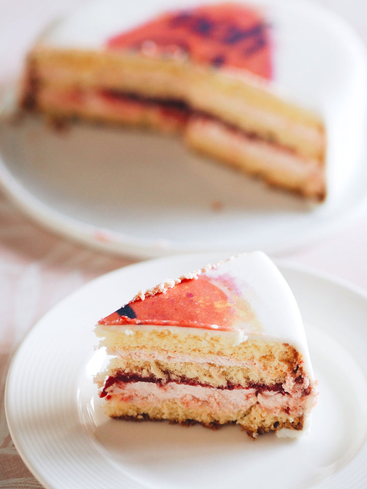 I Love You Watercolour Heart Cake