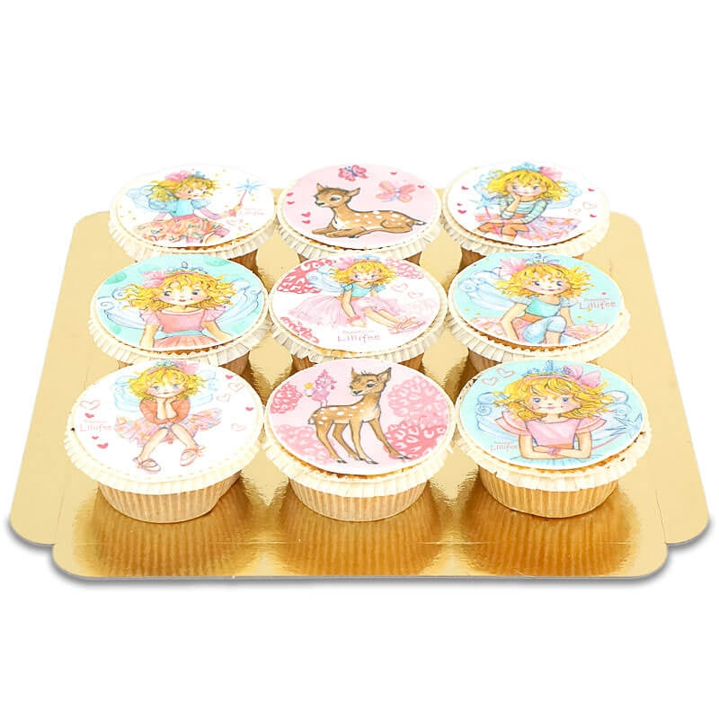 Enchanting cupcakes featuring Princess Lillifee, 9 pieces