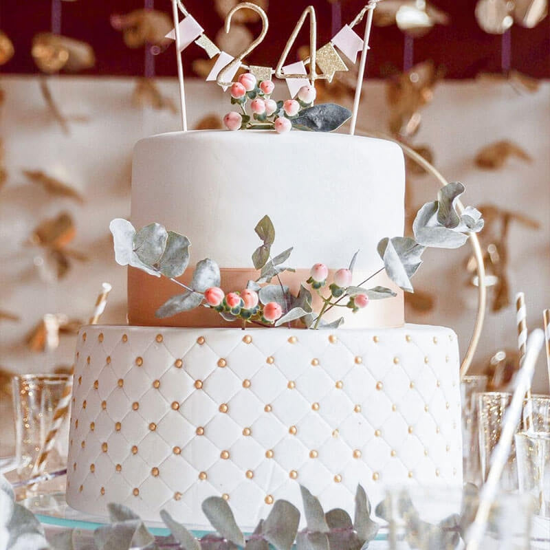 Happy Birthday Deluxe two-tier cake – various colours