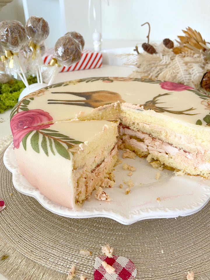Deer with Flower Wreath Cake