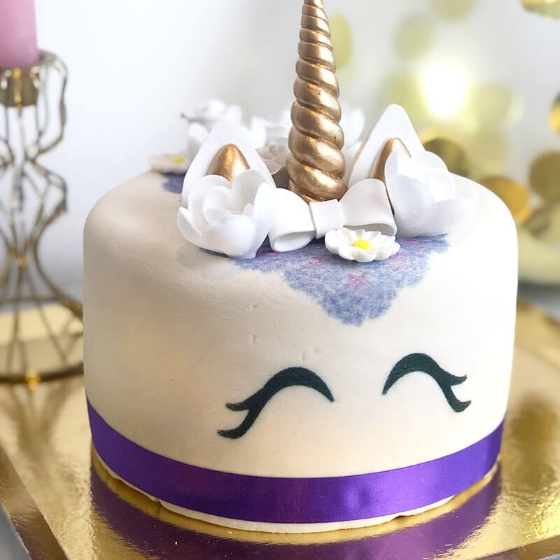Purple Unicorn Deluxe Cake – double height