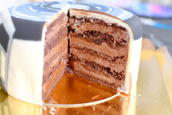 Darth Vader® on a two-tier space station cake