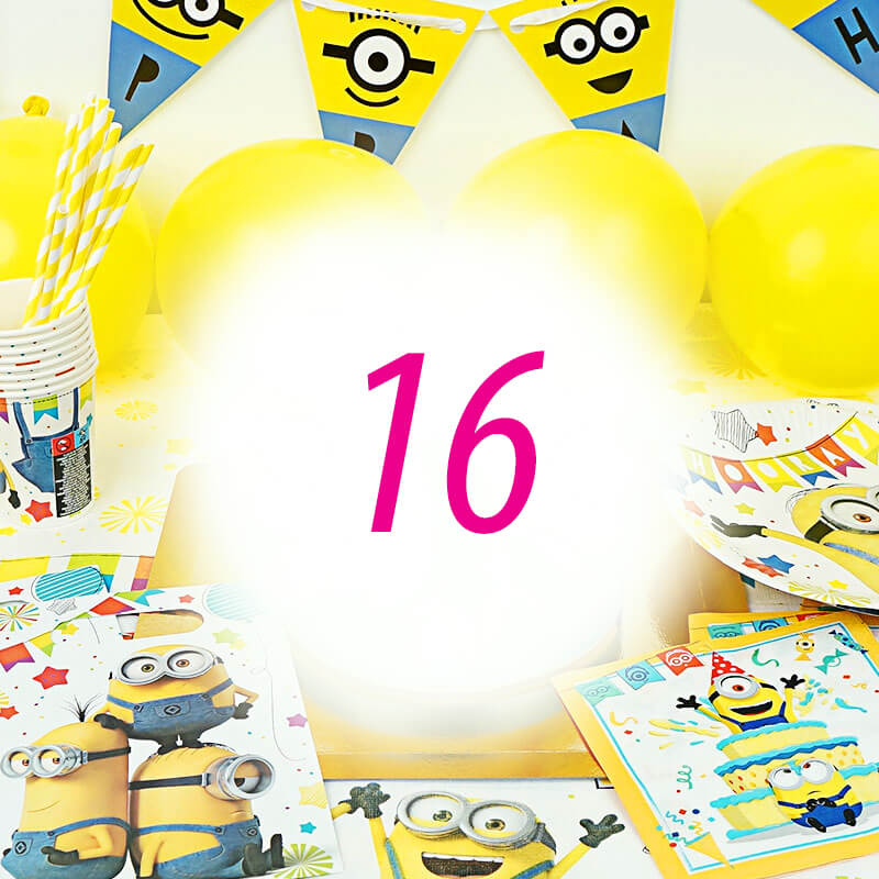 Minions® party set for 16 children – decorations only, no cake