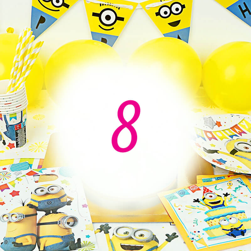 Minions® party set for 8 children – decorations only, no cake